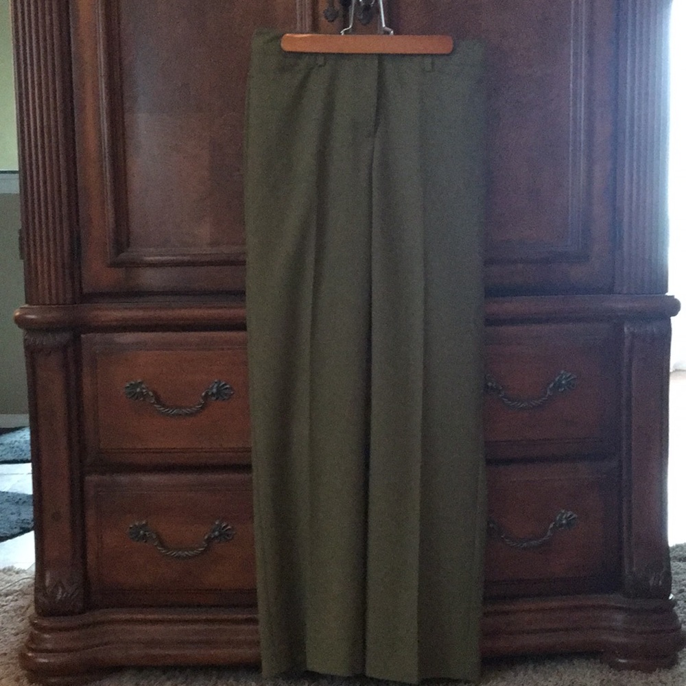 Olive straight leg slacks